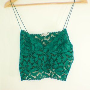 Free People Lacey Lace Brami in Emerald